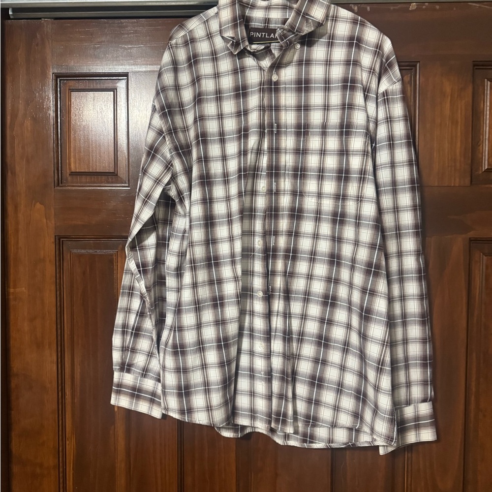 Men's Plaid Shirt - Black and White